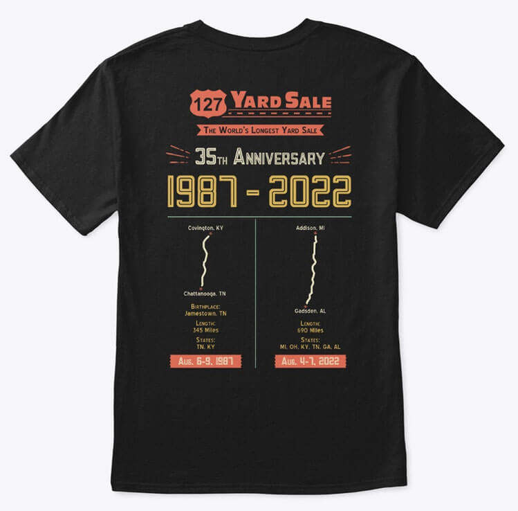 127 Yard Sale T Shirt 2022 classic tee black back 1