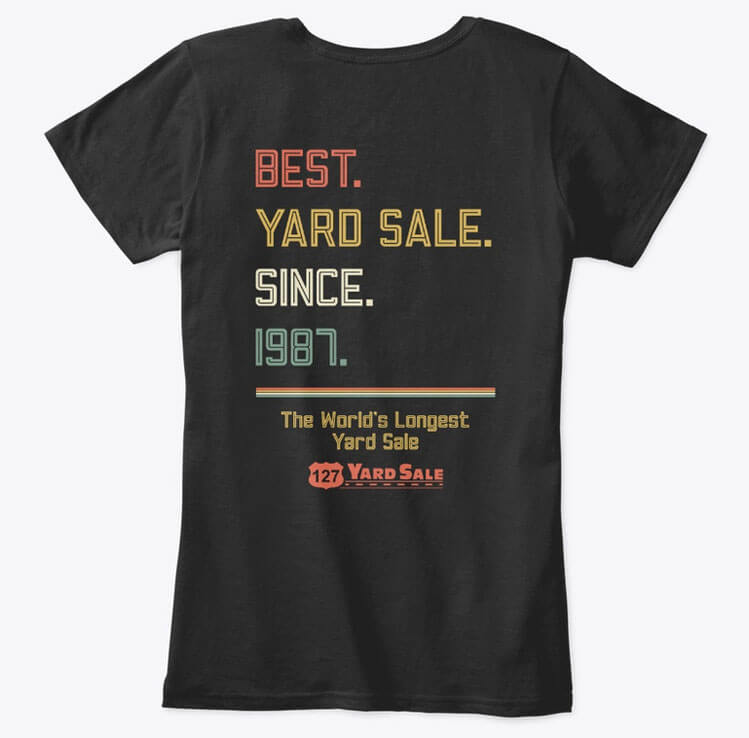 127 Yard Sale T Shirt 2022 womens tee black back 2