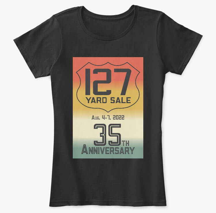 127 Yard Sale T Shirt 2022 womens tee black front 2