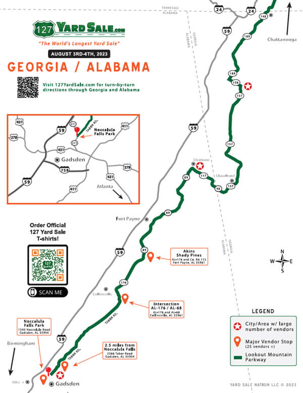 127 Yard Sale Route Map Georgia Alabama