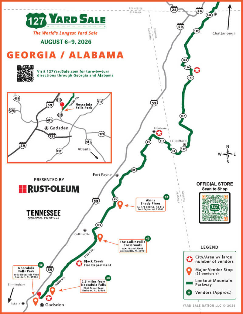 127 Yard Sale Route Map Georgia Alabama
