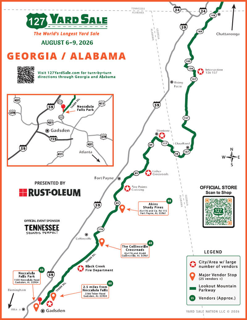 127 Yard Sale Route Map Georgia Alabama