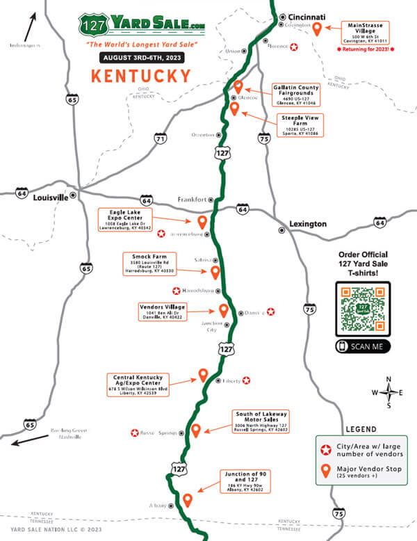 127 Yard Sale Route Map Kentucky