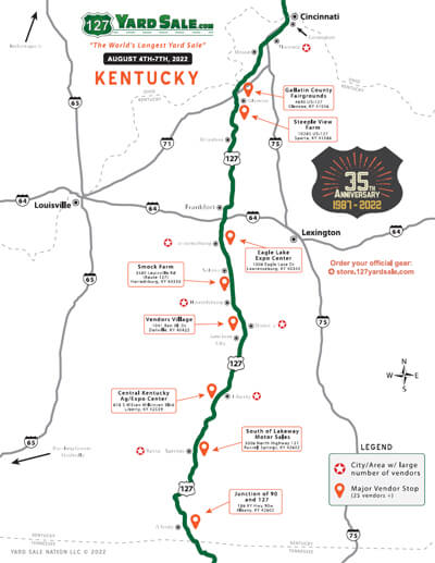 127 Yard Sale Route Map Kentucky