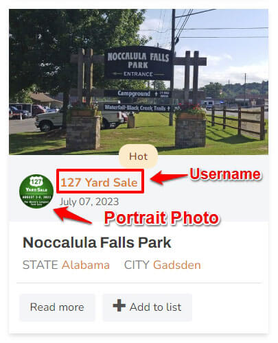 127 yardsale listing example