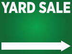 127 yard sale YARD SALE sign blank 24x18 arrow right